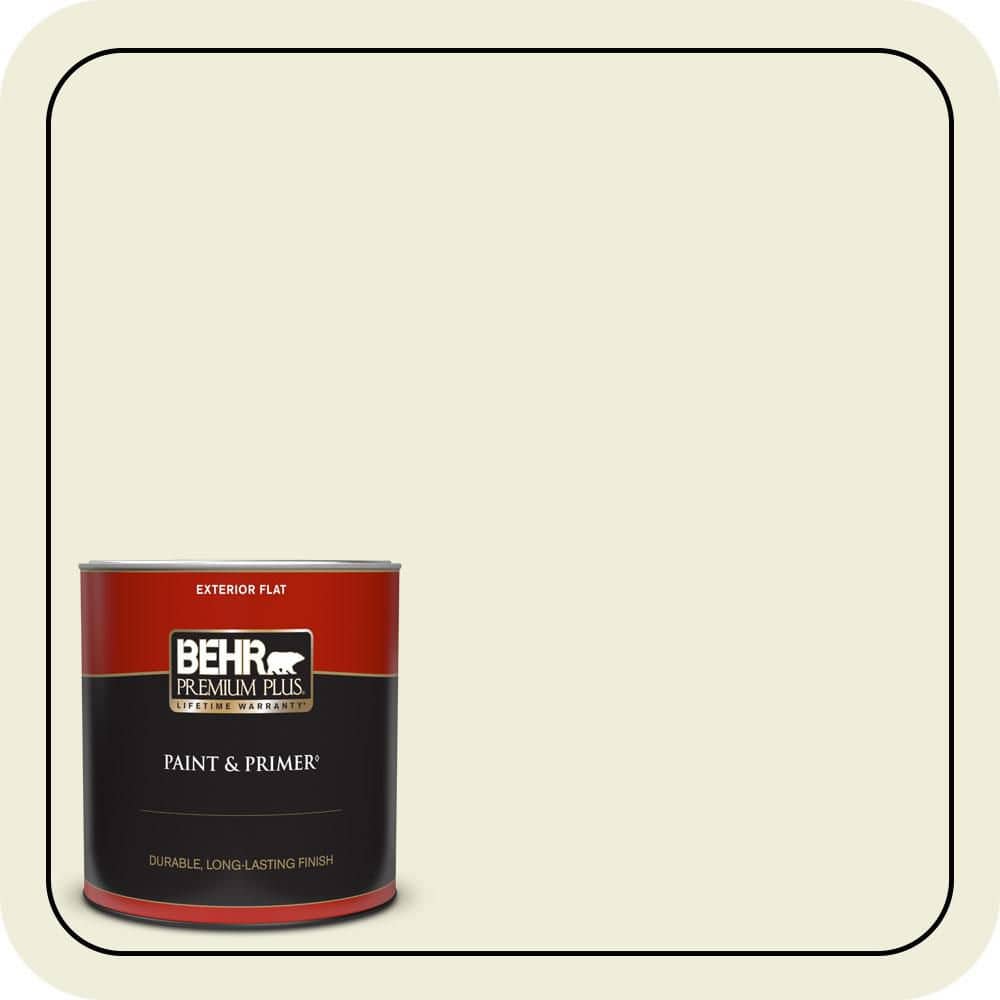 BEHR PREMIUM PLUS 1 qt. #S340-1 Lychee Flat Exterior Paint & Primer ...