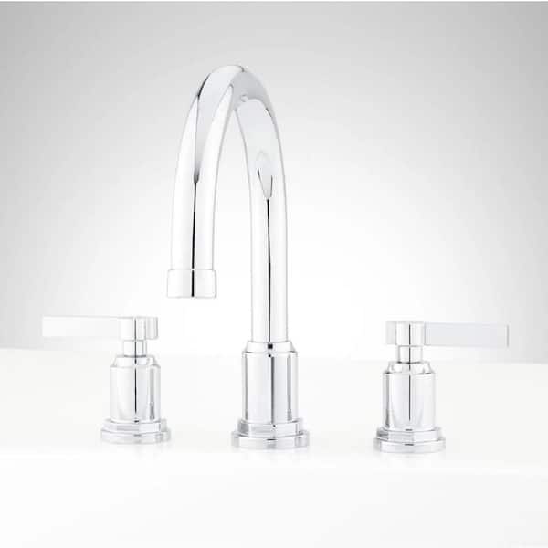 SIGNATURE HARDWARE Greyfield 2-Handle Deck-Mount Roman Tub Faucet with Valve in Chrome