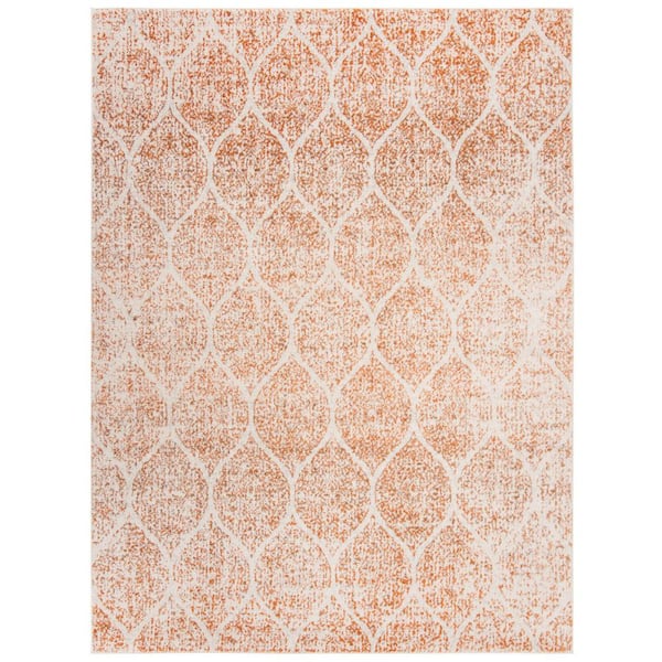 Madison Cream/Orange 8 ft. x 10 ft. Medallion Area Rug