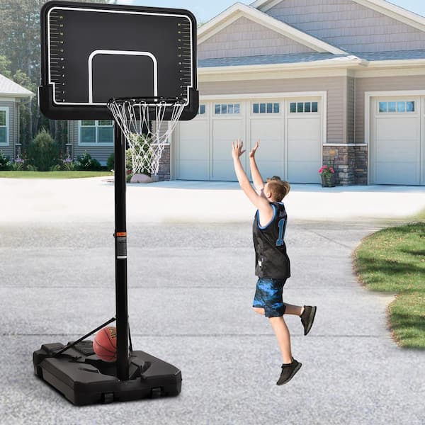 Outdoor & Indoor 6.6~10 ft. Adjustable Basketball Goal for Youth and Adults including Hoop, Portable Base, Measurement