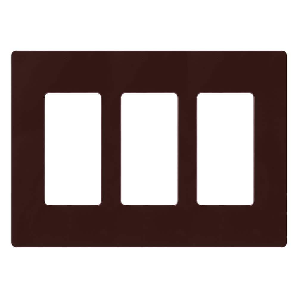 Lutron Claro 3 Gang Wall Plate for Decorator/Rocker Switches, Gloss ...