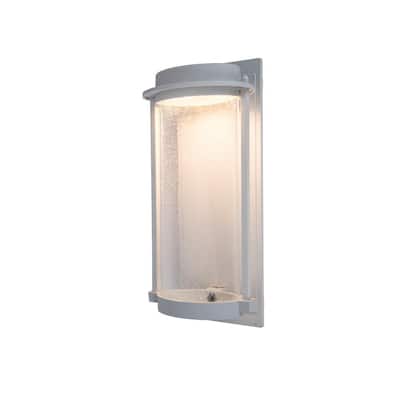 Coastal Newport White Outdoor Integrated LED Wall Lantern Sconce