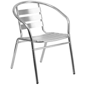 Metal Outdoor Dining Chair in Aluminum