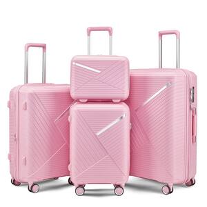 OLUMAT 4-Piece Pink Security and Convenience Luggage Set FO-LS-003