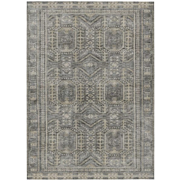 Chantille Machine Washable Indoor/Outdoor Abstract ACN1920 Pewter 3 ft. x 4 ft. Area Rug