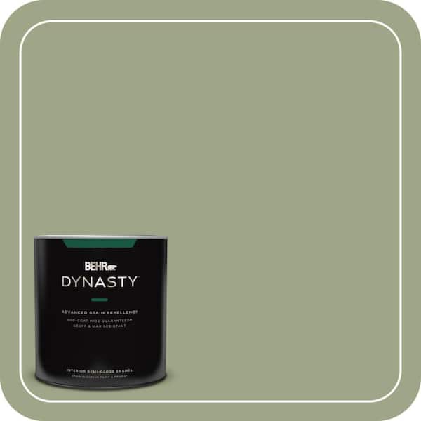 BEHR DYNASTY 1 qt. #PPU11-07 Clary Sage One-Coat Hide Semi-Gloss Enamel Interior Stain-Blocking Paint and Primer