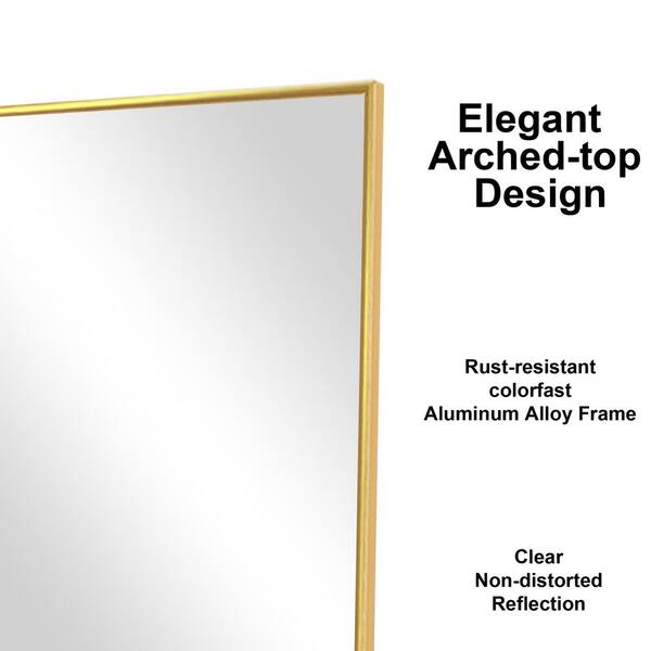 Vynxaria Gold 25 in. W x 64in. H Full Length Mirror