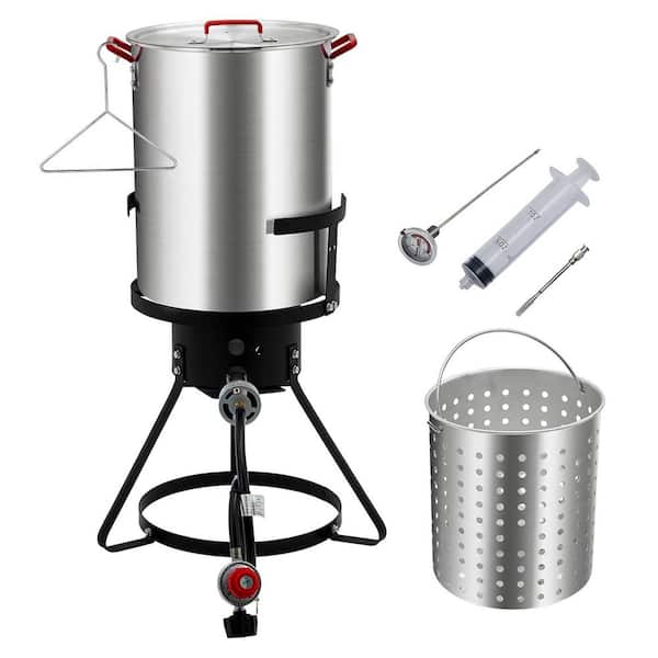 30 qt. 38,000 BTUs Aluminum Turkey Fryer Kit with Propane Burner & Adjustable Regulator