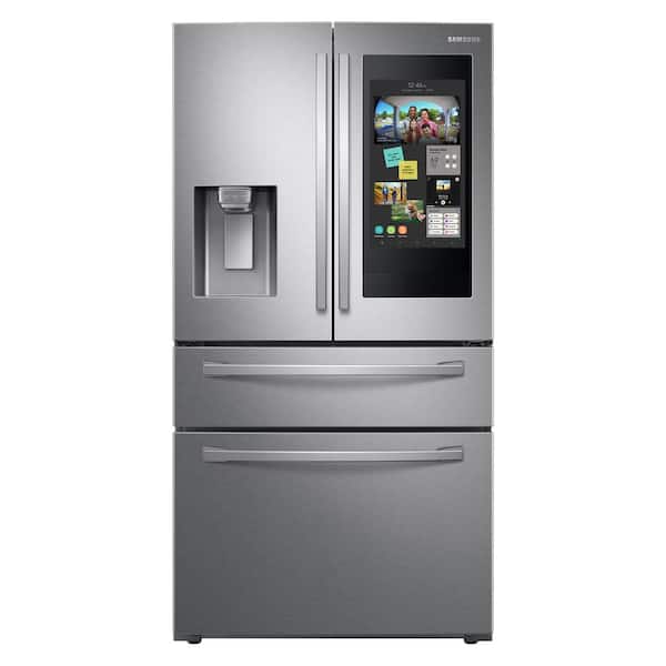 Samsung 35.75 in. W 27.7 cu. ft. 4-Door Family Hub French Door Smart Refrigerator in Stainless Steel, Standard Depth