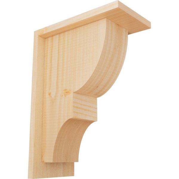 Ekena Millwork 5-1/2 in. x 10 in. x 14 in. Douglas Fir Ridgewood Smooth Corbel with Backplate