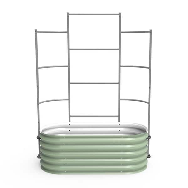 Garden Modular System Triple Section 4 .0' Long for 2.0' x 4 .0' Garden Beds Metal Wall Trellis