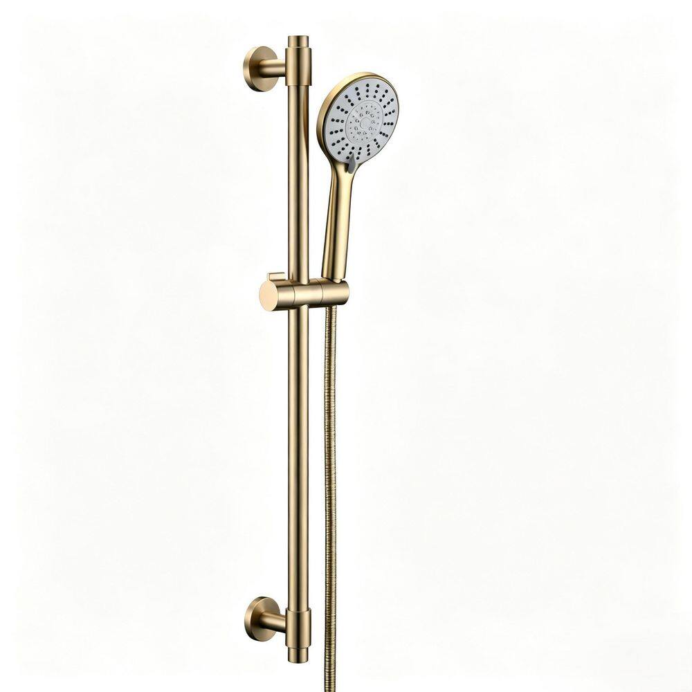 Adjustable 30-in Stainless Steel Shower Slide Bar Set with 5-Function Handheld Shower Head in Brushed Gold price history on PriceWatchPro