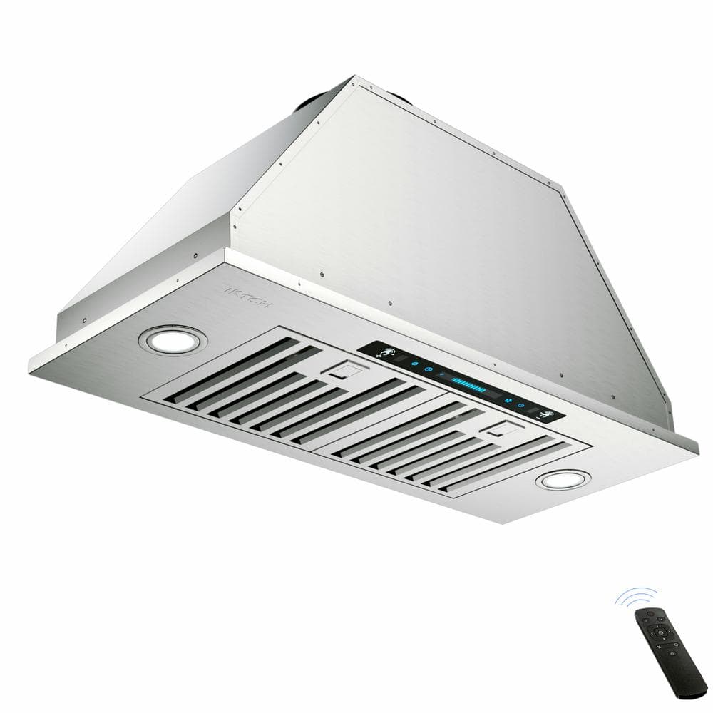 iKTCH 28 in. 900 CFM Ducted Insert with LED 4 Speed Gesture Sensing and ...