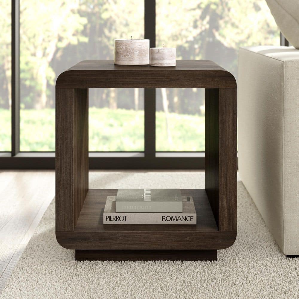 Lonni 20 in. Brown Oak Square MDF Top End Table - thumbnail 4