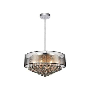 Radiant 12 Light Drum Shade Chandelier With Chrome Finish