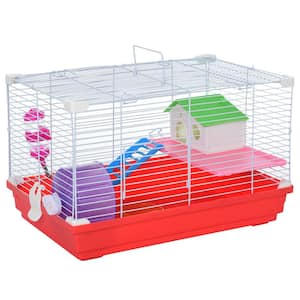 18.5 in. Hamster Cage with Exercise Wheel and Water Bottle, Red