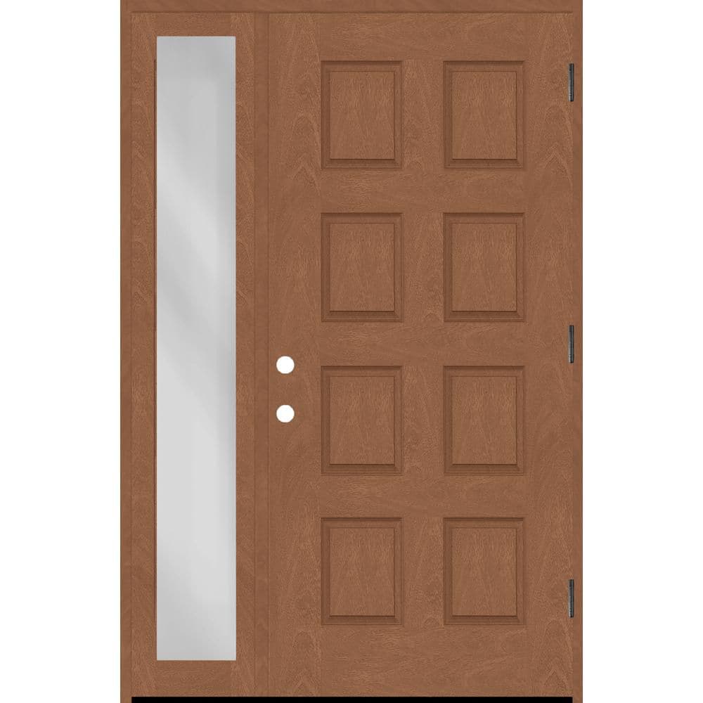 Regency 53 in. x 80 in. 8-Panel LHOS AutumnWheat Mahogany Fiberglass Prehung Front Door w/14in. SL w/ 6-9/16 Jamb price history on PriceWatchPro