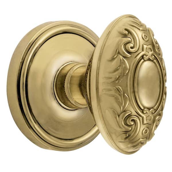 Grandeur Georgetown Rosette Polished Brass with Privacy Grande Victorian Knob