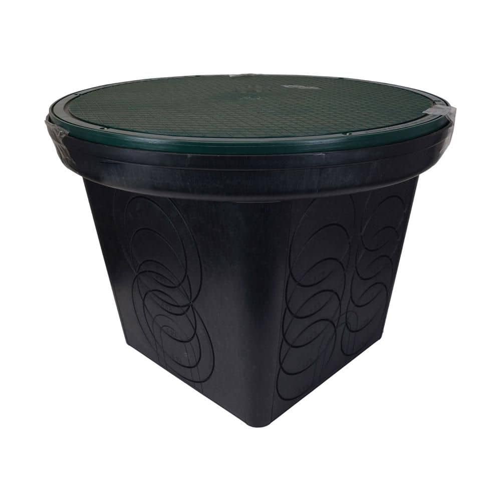 20 in. Polylok Round Dbox, 6 hole with flat solid cover 89-3017