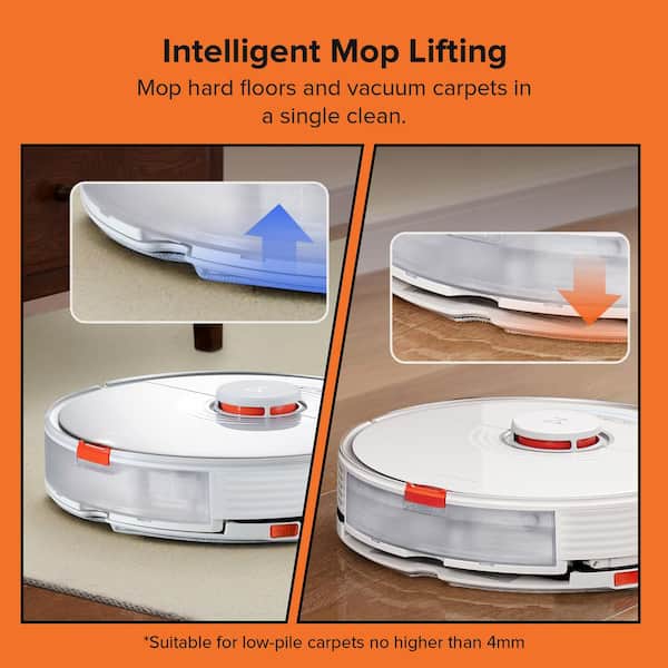 Roborock - S7 Robotic Vacuum with LiDAR Navigation, Sonic Mopping, , Bagless, Washable Filter, Multisurface in White