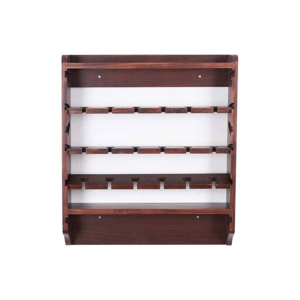 18 Bottle Wall Mounted Solid Wood Wine Rack for Living Room, Kitchen ...