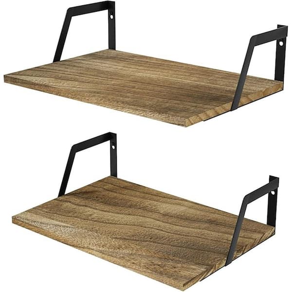 Unbranded 16.5 in. W x 11.8 in. D Carbonized Black Floating Shelves Decorative Wall Shelf