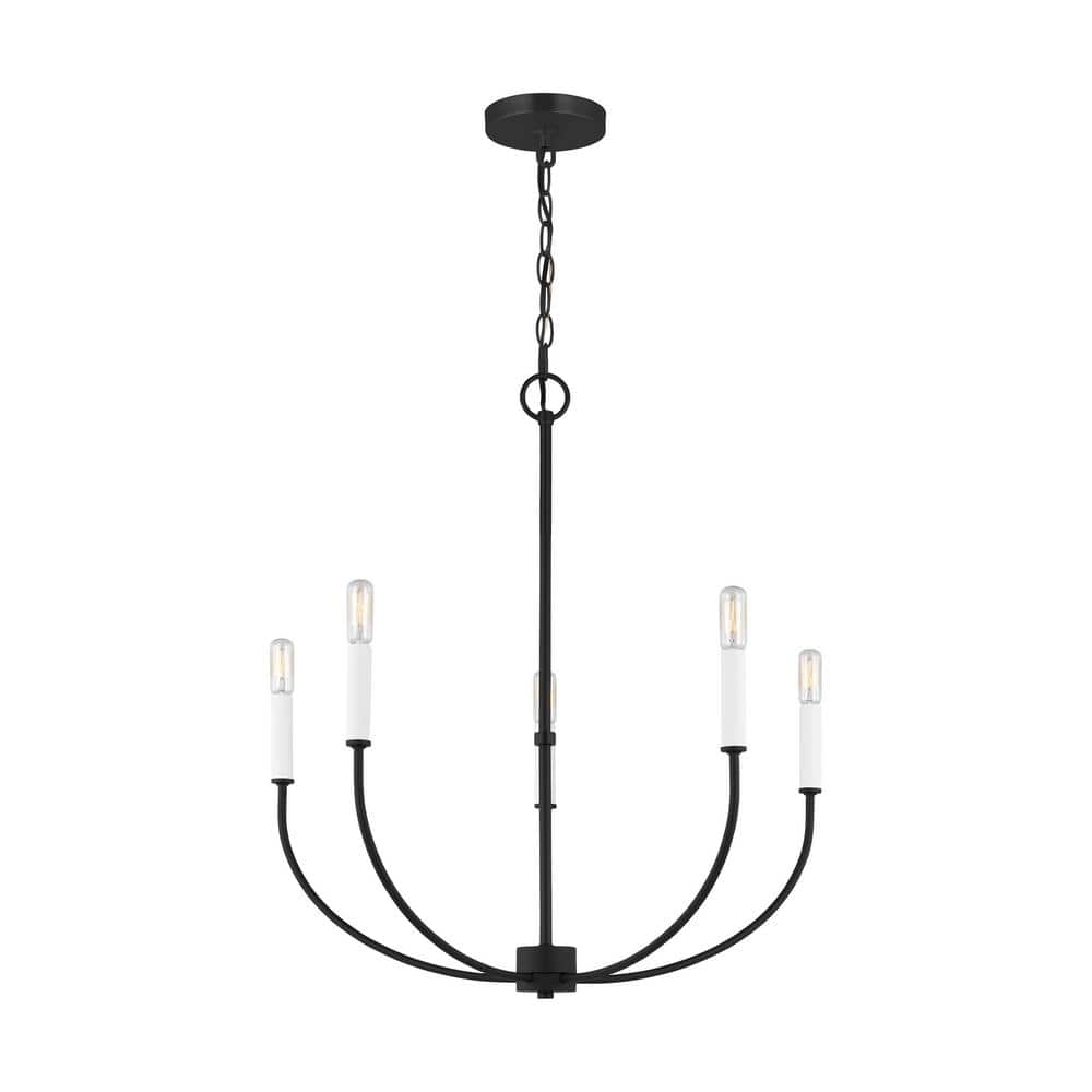 Greenwich 5-Light Incandescent Candle Chandelier in Midnight Black