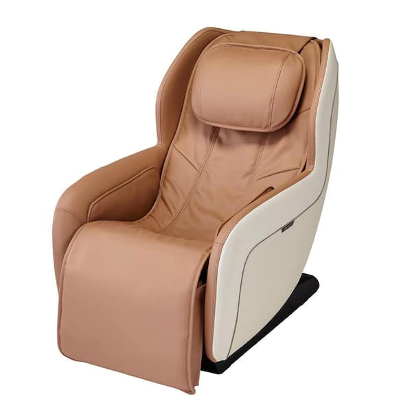 The Synca Depot Zero Heated Beige Chair CirC+ SL Modern Wellness Home - Gravity Leather Track Synthetic Massage CirC+