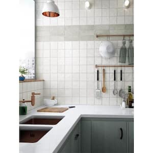 White 4 in. x 4 in. Polished and Honed Ceramic Mosaic Tile (5.28 sq. ft./Case)
