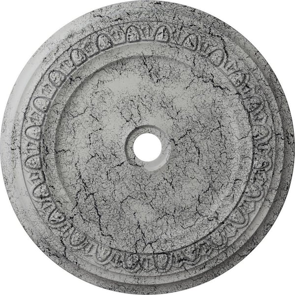 Ekena Millwork 2-3/8 in. x 41 in. x 41 in. Polyurethane Caputo Ceiling Medallion, Ultra Pure White Crackle