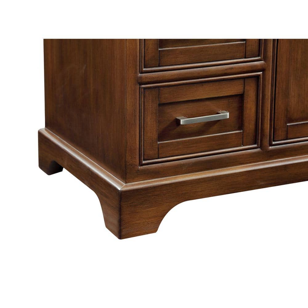 Contemporary Teakwood 48" Vanity with Carrara White Marble Top