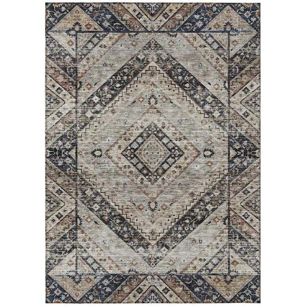 Addison Rugs Chantille Machine Washable Indoor/Outdoor Abstract ACN2195 Black 10 ft. x 14 ft. Area Rug