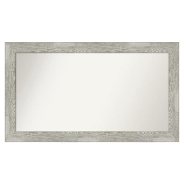 Dove Greywash 52 in. x 30 in. Custom Non-Beveled Distressed Recyled Polystyrene Bathroom Vanity Wall Mirror