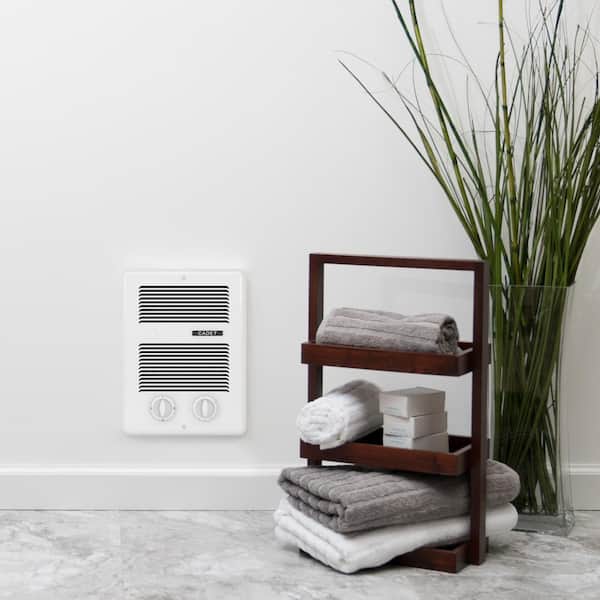 Com-Pak Bath 1,300-Watt 240-Volt In-Wall Fan-Forced Heater with Timer in White Com-Pak Bath 1,300-Watt 240-Volt In-Wall Fan-Forced Heater with Timer in White