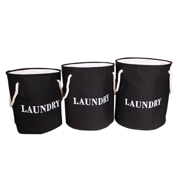 JIA HOME 17 in. x 20 in. Laundry Hamper with Rope Handles and Laundry Stamp