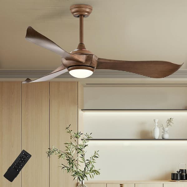 52 in. Indoor Walnut Ceiling Fan with Light Reversible DC Motor