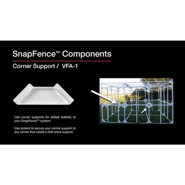 SnapFence 1 in. x 3 in. x 0.5 ft. White Modular Vinyl Support Bracket Fence Rail (12-Box)