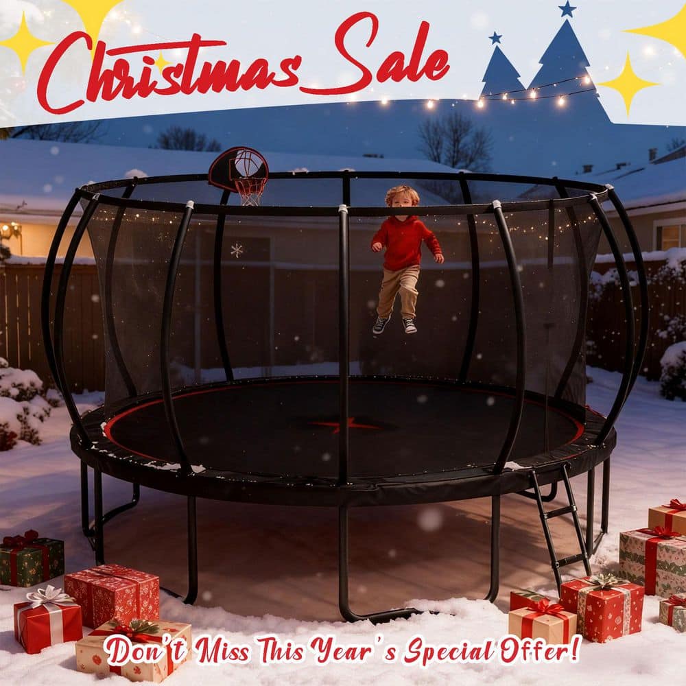 FLIPZA 16 ft. Trampoline with Basketball Hoop and Enclosure Net price history on PriceWatchPro