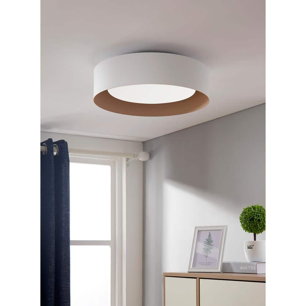 Luna Contemporary 16" White Aluminum Flush Mount Ceiling Light