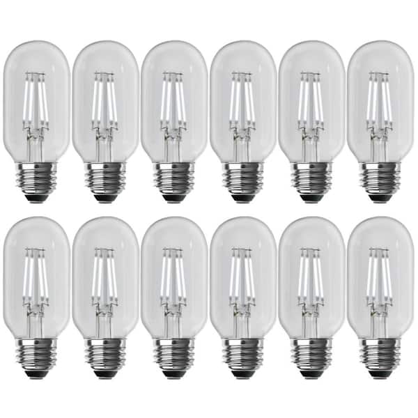 Feit Electric 40-Watt Equivalent T14 Dimmable Straight Filament Clear Glass E26 Vintage Edison LED Light Bulb, Daylight 5000K(12-Pack)