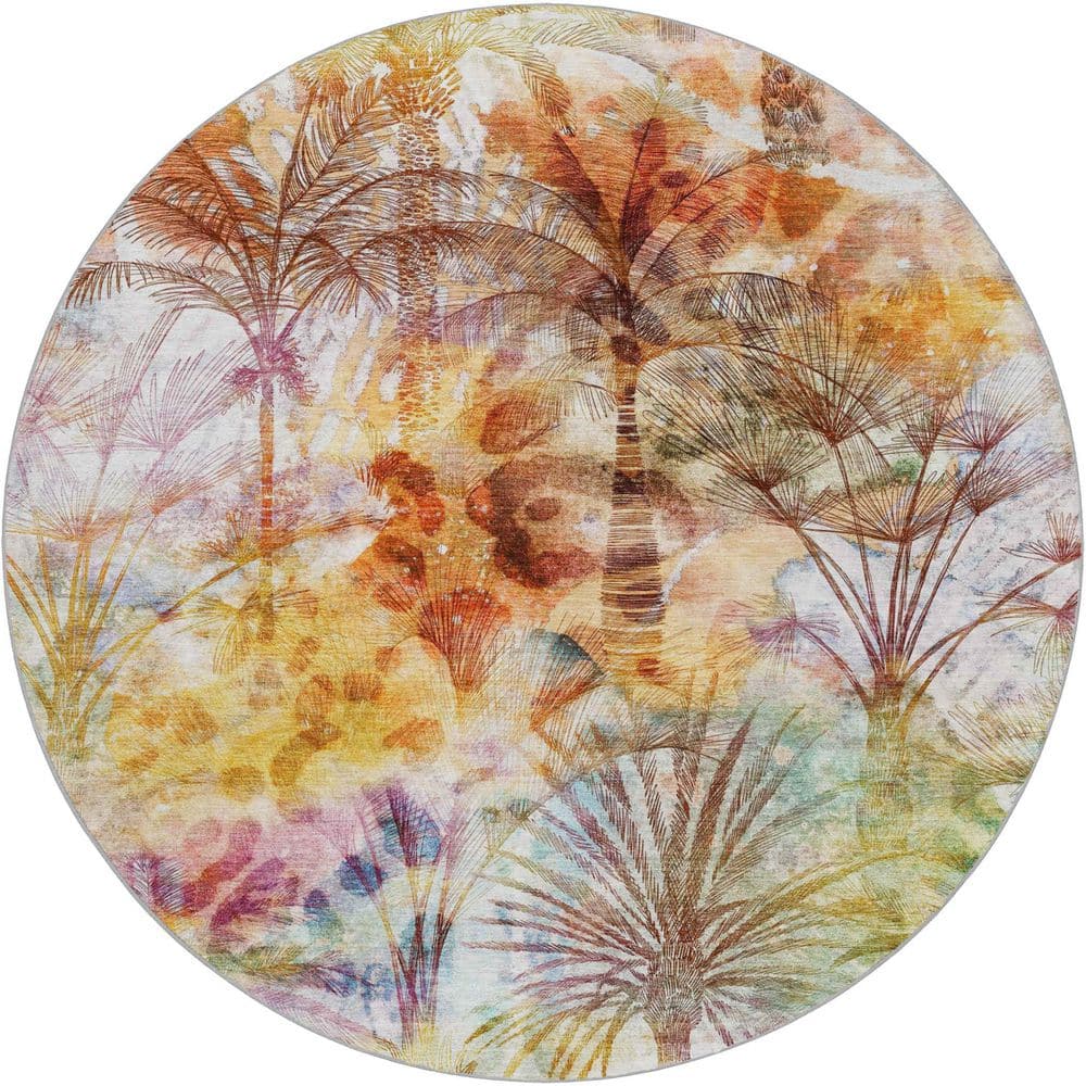 Dream Shag Premium Machine Washable Abstract ADS210 Multi 8 ft. x 8 ft. Round Rug price history on PriceWatchPro