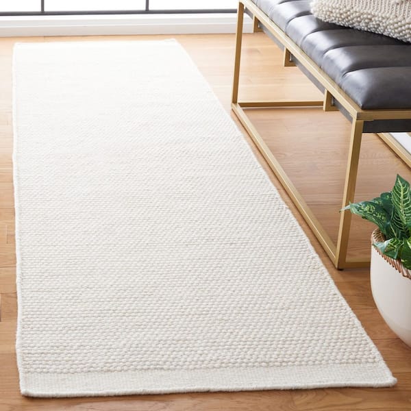 Vermont 2 ft. x 5 ft. Ivory Marle Solid Runner Rug