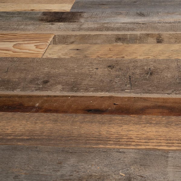 Afoxsos Farmhouse Decoration Square 48 in. x 5 in. x 0.25 in. 3D Vintage Wall Panels Wood Planks (20 sq. ft. / 28-Pieces)