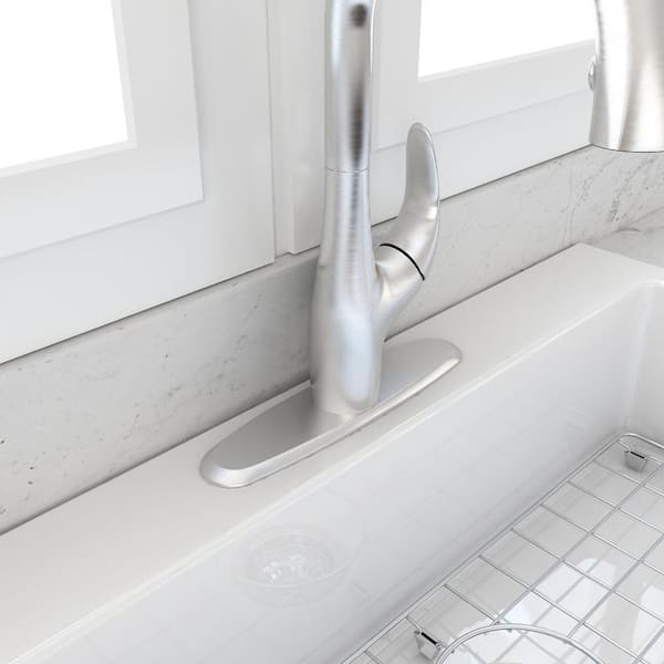 Traditional 10 in. x 2.5 in. Stainless Steel Oval Kitchen Faucet Deck Plate