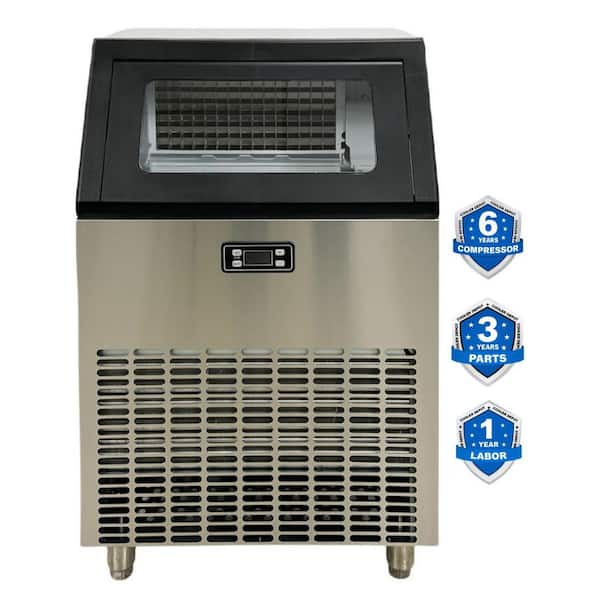 22 in. W 198 lbs. Freestanding Air Cooled Commercial Ice-Maker with Bin in Black
