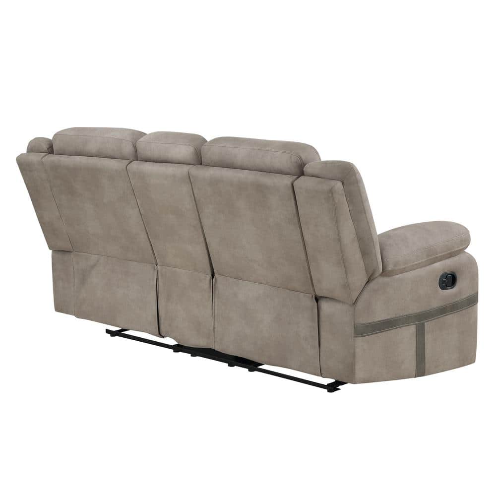 Brown Faux Leather Tufted Loveseat with Cup Holder and Pillow-top Arm