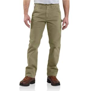 Carhartt Men's 48 in. x 32 in. Dark Coffee Cotton Washed Twill Dungaree  Relaxed Fit Pant B324-DFE - The Home Depot