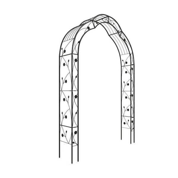 99 in. Garden Arch Trellis for Climbing Plants, Metal Arbor for Roses, Vines, Outdoor Decor.