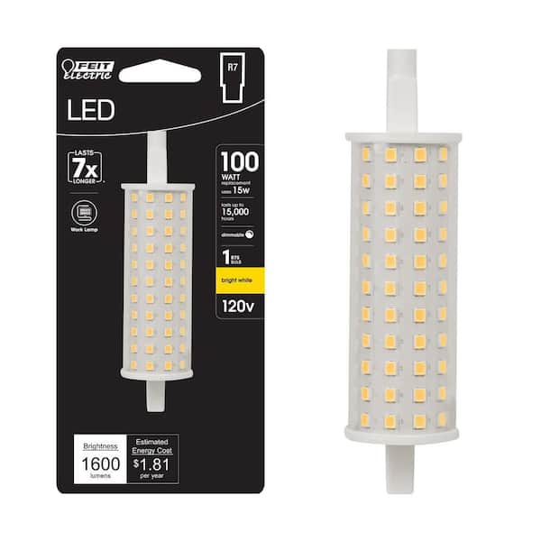 100-Watt Equivalent R7s 118MM R7 Base LED Light Bulb, Bright White