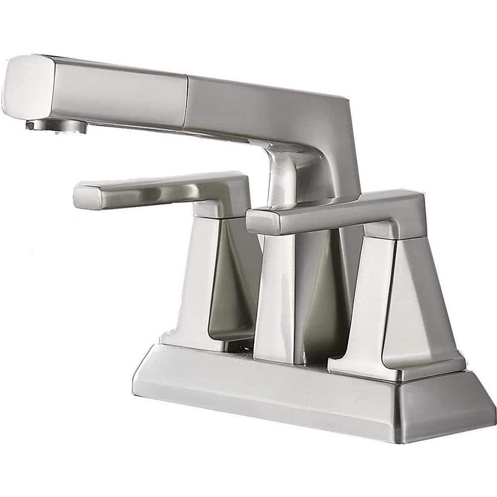Commercial Metering Single Handle Bathroom Sink Faucet in Stainless Steel 1